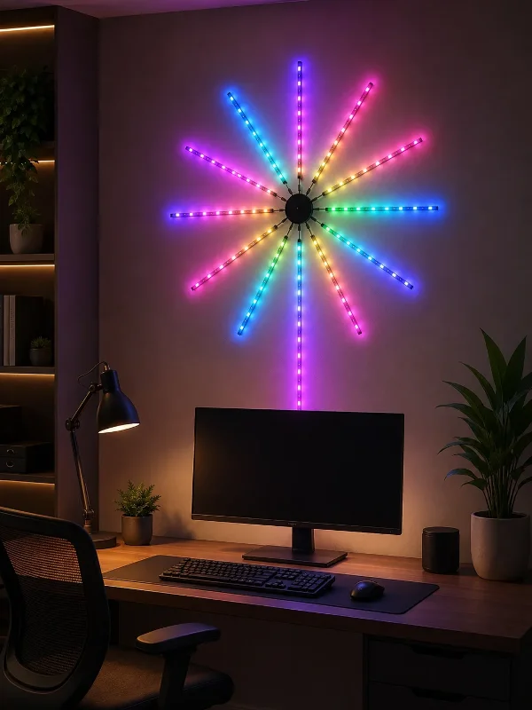 Dekoratif Rgb Led Duvar Lambası Telefon Kontrollü Ortam