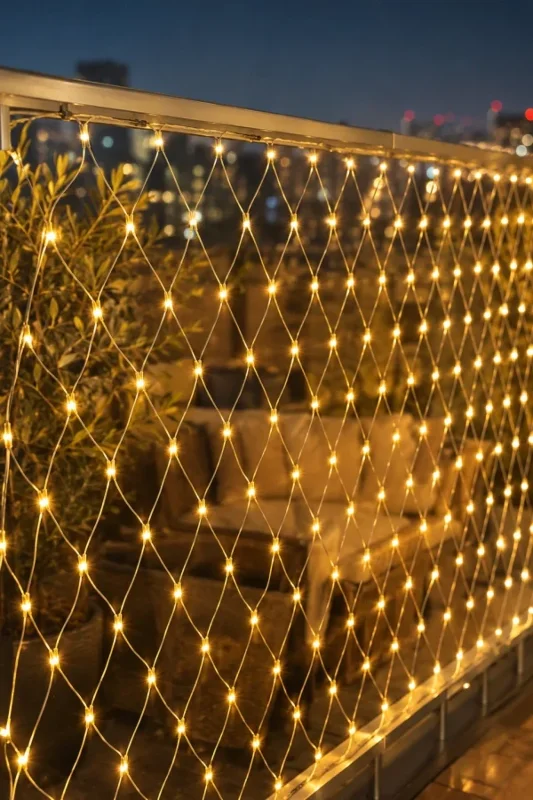 Dekoratif Led File Işık 2 Metre Bahçe Ve Balkon Süsü