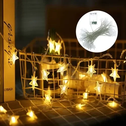 Dekoratif Yıldız Led Lamba 5m 28 Adet Uzunluk