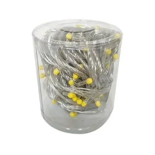 Şeffaf Kablo İle 100 Led Damla Uçlu Beyaz Işık 10m