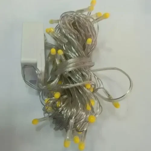 Şeffaf Kablo İle 100 Led Damla Uçlu Beyaz Işık 10m