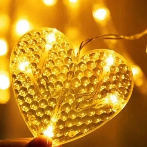 Romantik Kalp Perde Led Gün Işığı 2 Metre Dekorasyon
