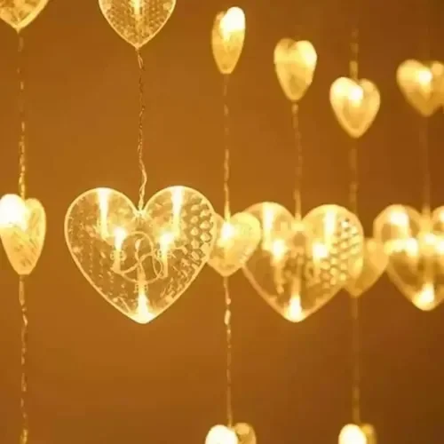 Romantik Kalp Perde Led Gün Işığı 2 Metre Dekorasyon