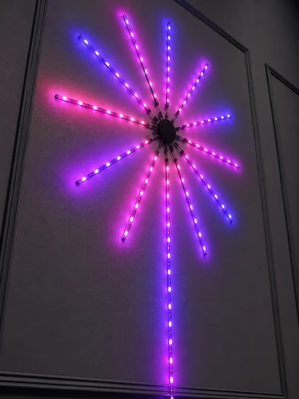 Telefon Kontrollü Rgb Fireworks Led Duvar Işığı 1 Adet