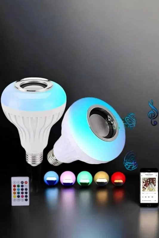 Şık Tasarımlı Kablosuz Bluetooth Hoparlör 1 Adet Led Lamba