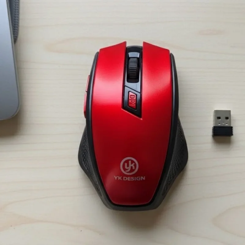 Ergonomik Sessiz Kablosuz Mouse Usb Alıcılı Kırmızı Renkli Ofis Oyun İçin