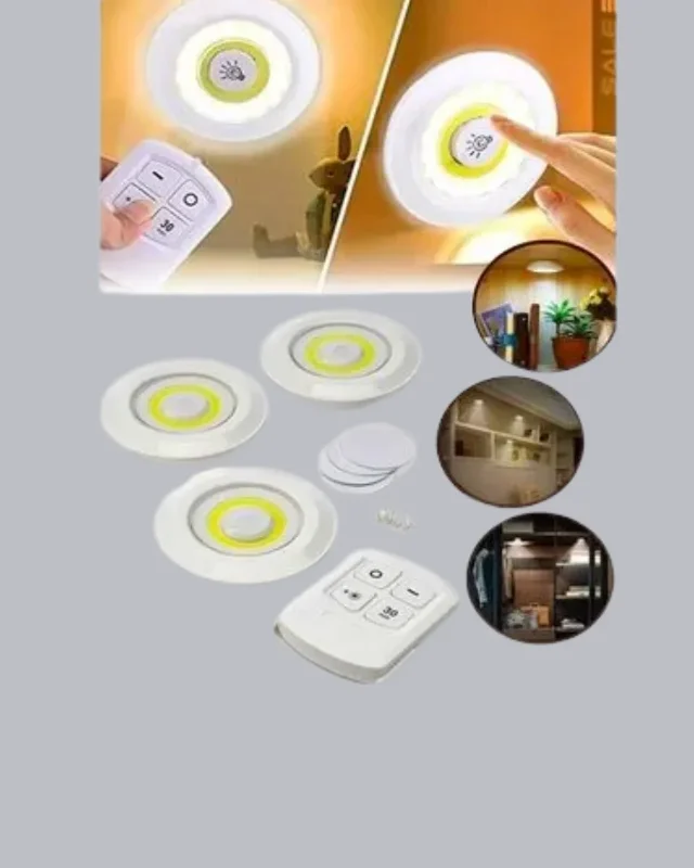 Kumandalı Kablosuz Led Spot Lamba Seti 3'lü Kolay Montaj