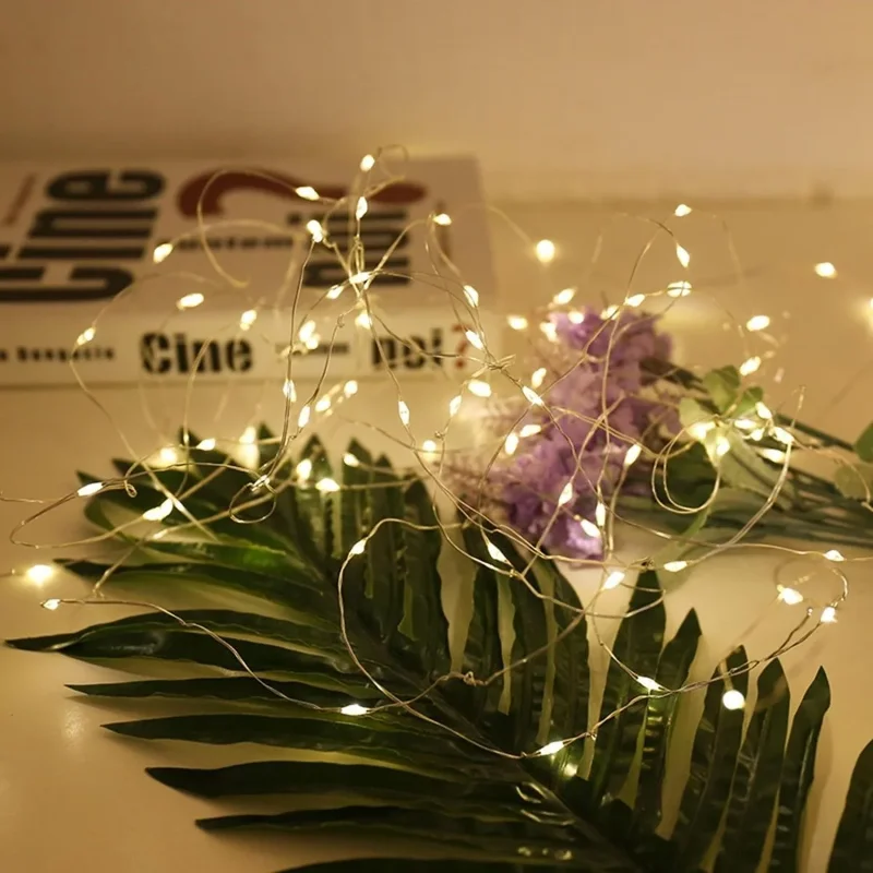 Şık Sarı Peri Led Işık 10 Metre Pilli Süsleme