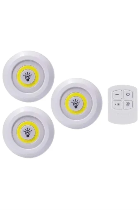 Uzaktan Kumandalı 3'lü Led Lamba Seti Yapışkanlı
