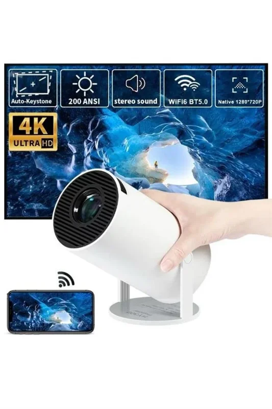 Taşınabilir Mini Projektör 720p 40-130 İnç Sinema Deneyimi