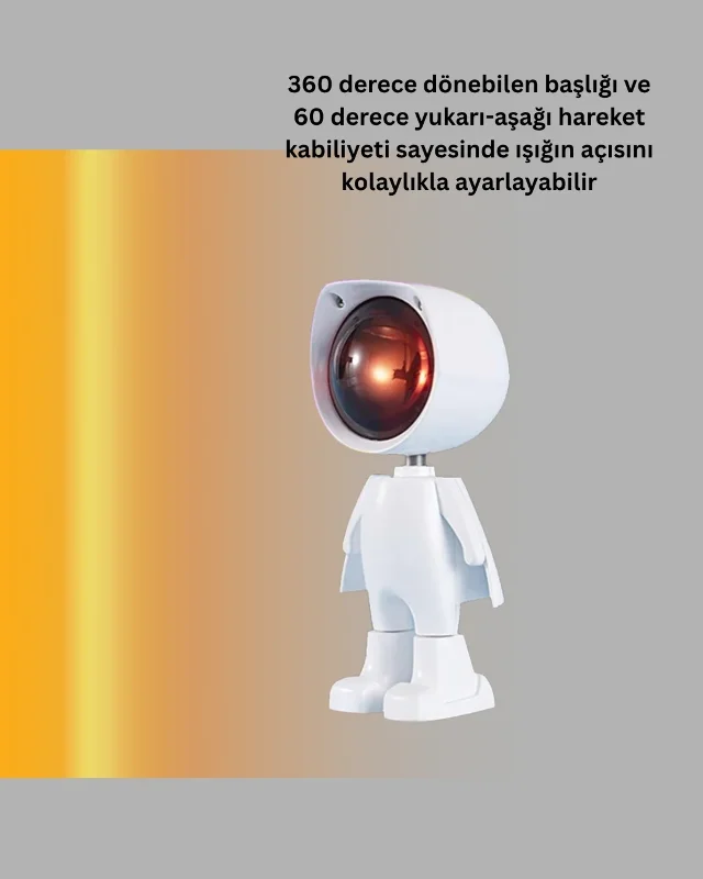 Astronot Figürlü Gün Batımı Efektli Led Masa Lambası