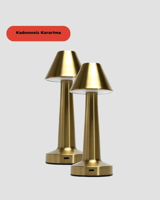 Modern Şarjlı Masa Lambası 3 Işık Modu Metal Gövde