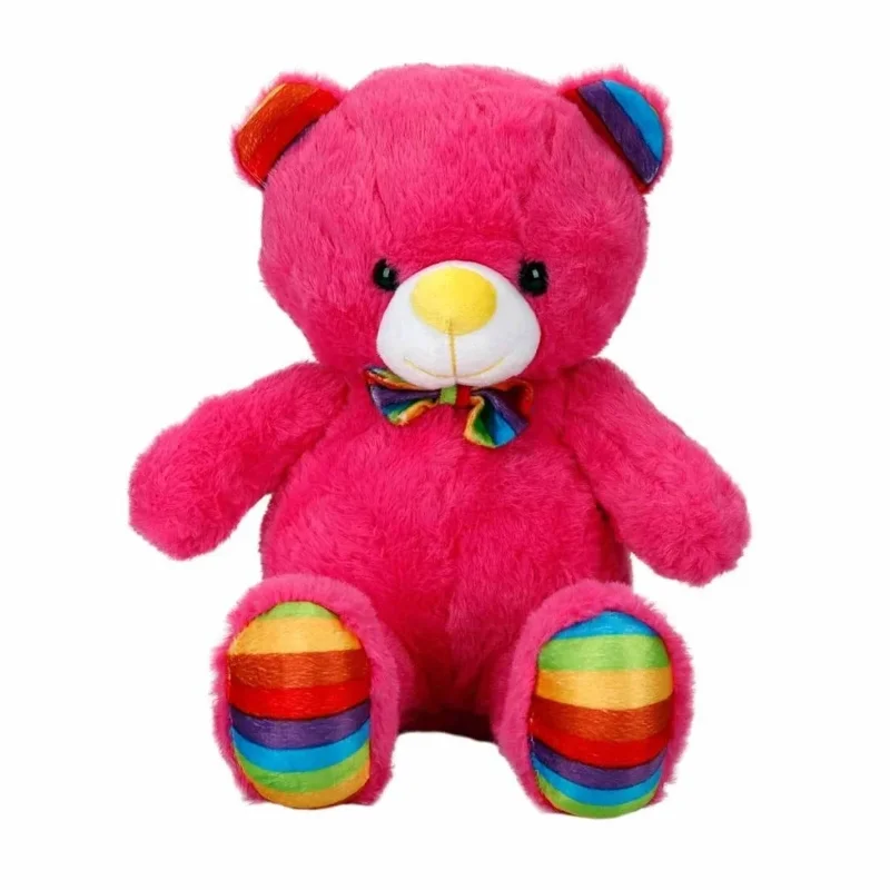 Renkli Peluş Oturan 30 cm Kurdeleli Oyuncak