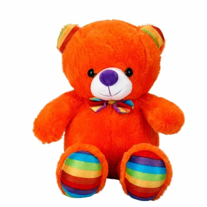 Renkli Peluş Oturan 30 cm Kurdeleli Oyuncak