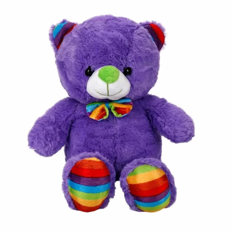 Renkli Peluş Oturan 30 cm Kurdeleli Oyuncak