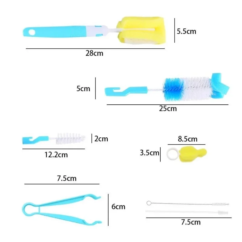Ergonomik 7 Parça Şişe Temizleme Fırçası Seti ile Hızlı Temizlik – 2. görsel
