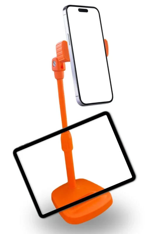 Ergonomik Turuncu Masaüstü Telefon ve Tablet Tutucu