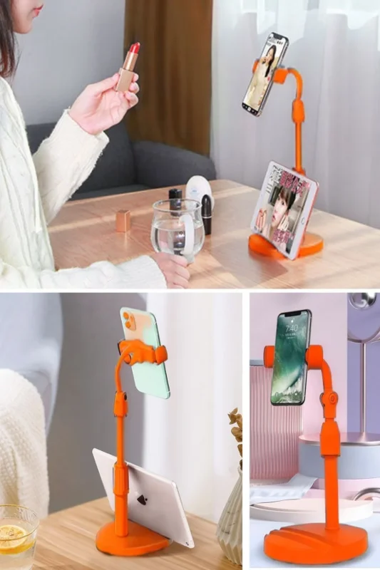 Ergonomik Turuncu Masaüstü Telefon ve Tablet Tutucu