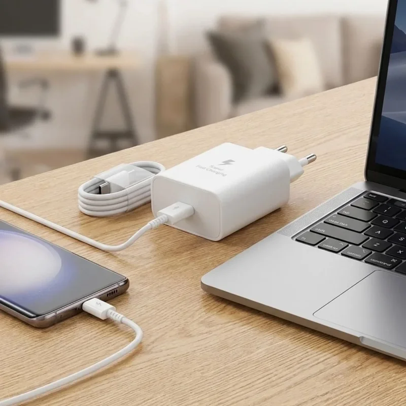 Ultra Hızlı 45 W USB-C PD 3.0 Şarj Adaptörü ve 5 A Kablo Seti – 3. görsel
