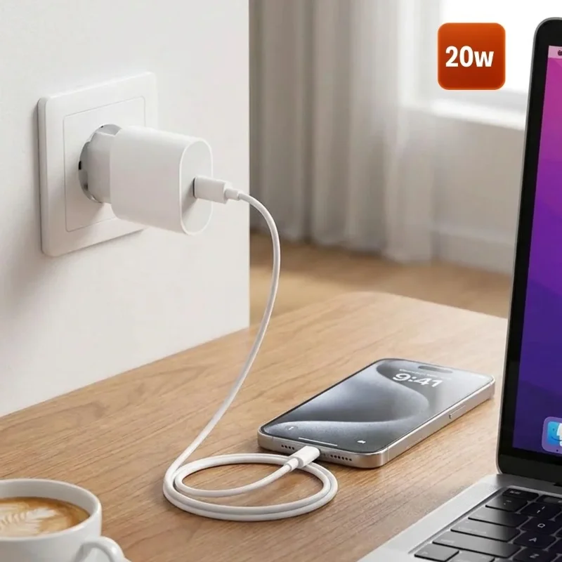Ultra Hızlı 20 W USB-C Lightning Şarj Adaptörü ile Kablolu Şarj Cihazı
