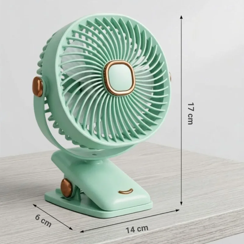 Ergonomik 360° Dönüşlü Mini Duvar Fanı - Mandallı Masaüstü Kullanım