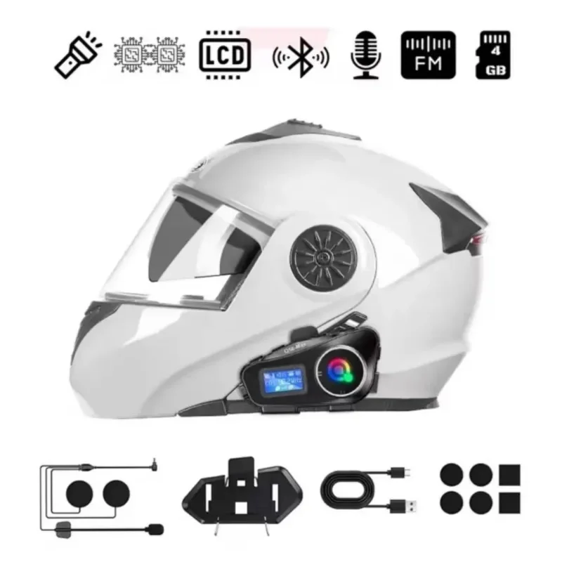 Ergonomik Suya Dayanıklı Bluetooth Kulaklık ve Fenerli Kask Aksesuarı – 4. görsel