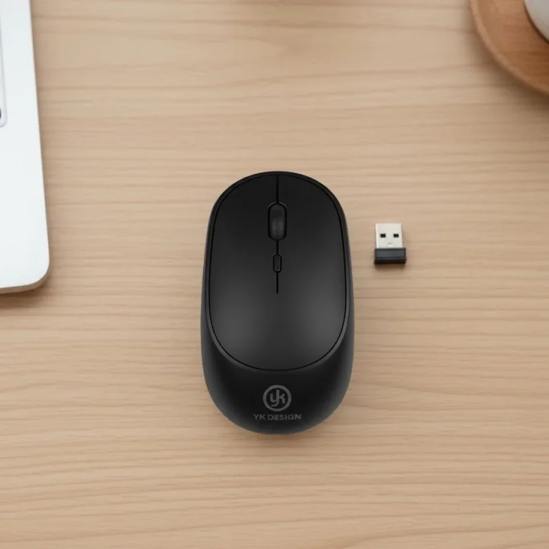 Lüks Tasarım Kablosuz Sessiz Ofis ve Oyun Mouse'u - Ergonomik Siyah Fare