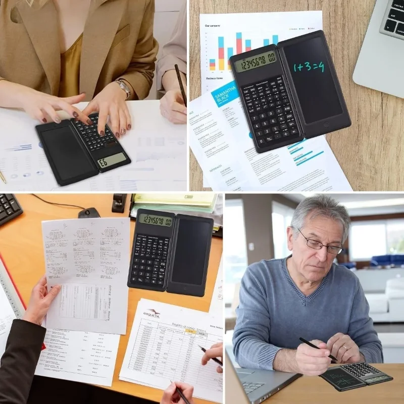 Ergonomik Katlanabilir Bilimsel Hesap Makinesi ve Silinebilir LCD Yazı Tableti – 2. görsel
