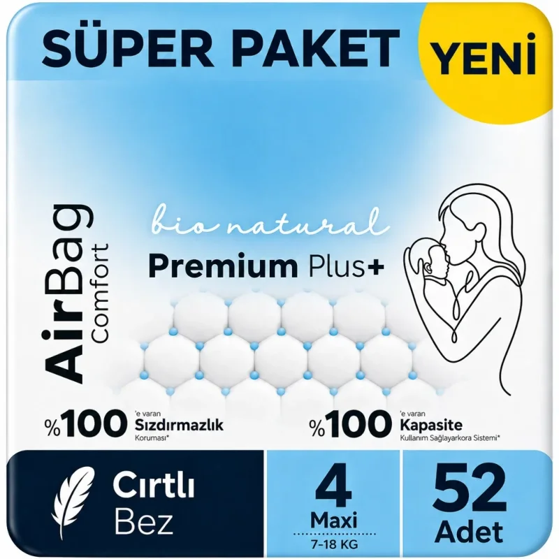 Konforlu Premium Plus Bebek Bezi 4 Beden 52 Adet