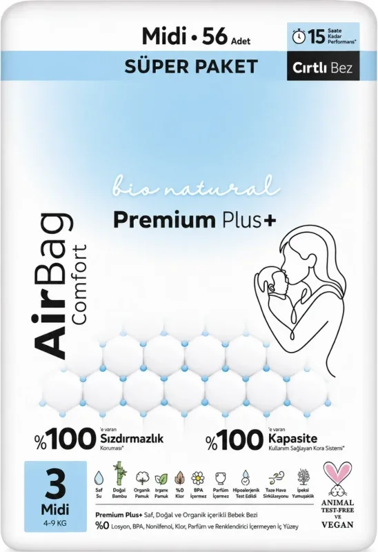 Konforlu Premium Plus Bebek Bezi 2 Beden 68 Adet