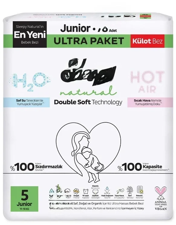 Ultra Paket Natural Double Soft Külot Bez 78 Adet 5 Beden