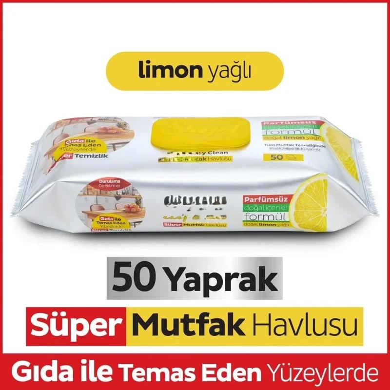 Pratik Mutfak Temizlik Havlusu 50 Adet Limon Renkli – 3. görsel