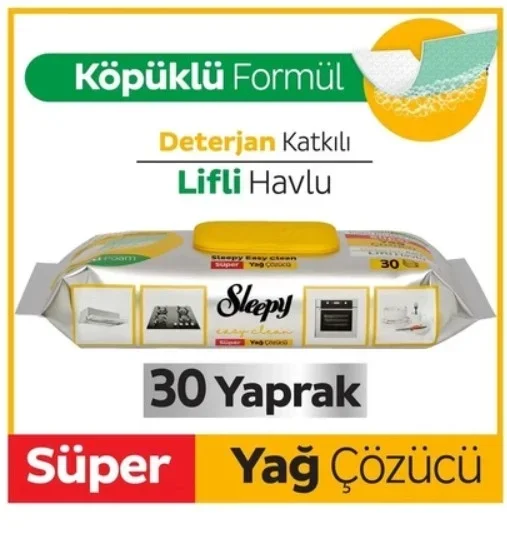 Yağ Çözücü Yüzey Temizlik Havlusu 30 Adet Pratik Kullanım – 2. görsel