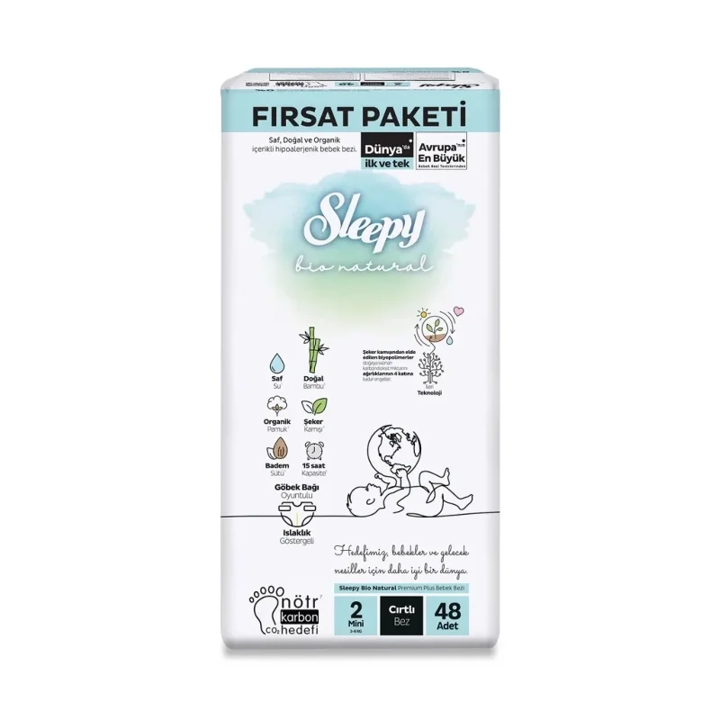 Fırsat Paketi Bio Natural Bebek Bezi 3-6 Kg 48 Adet
