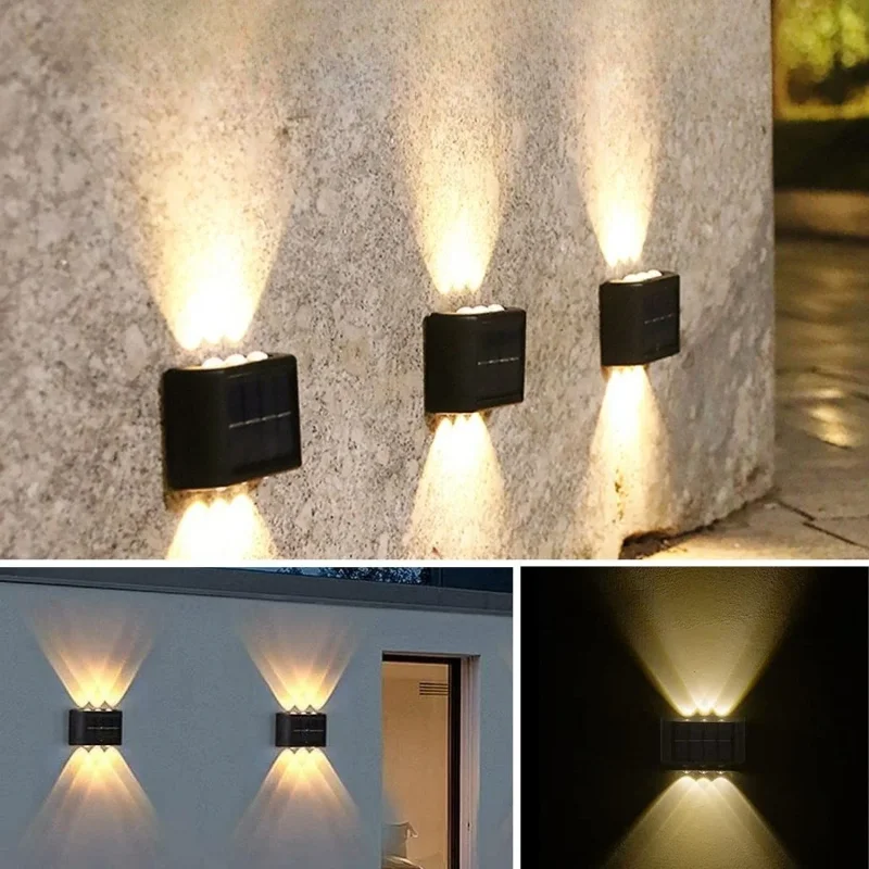Ergonomik Dekoratif Duvar 6 Ledli Güneş Enerjili Aplik