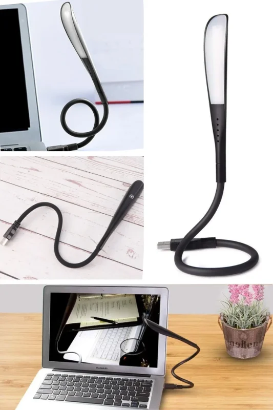 Ergonomik Dokunmatik 3 Kademeli 14 LED Masa Lambası - Siyah
