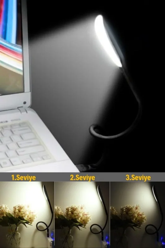 Ergonomik Dokunmatik 3 Kademeli 14 LED Masa Lambası - Siyah