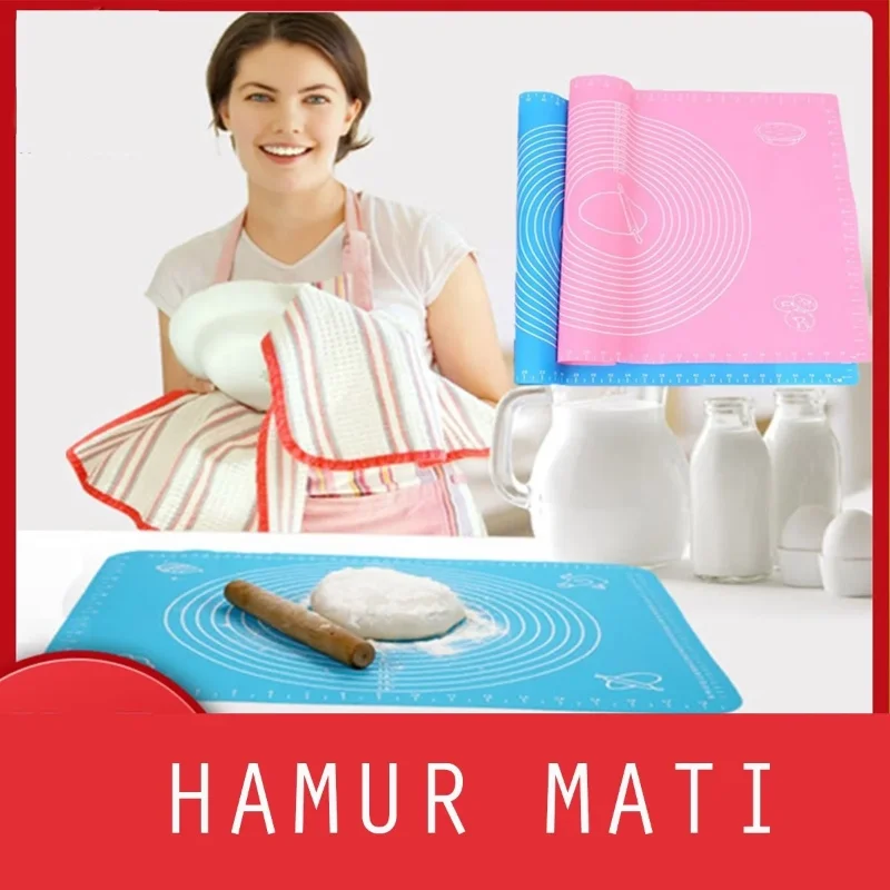 Ergonomik Silikon Hamur Açma Matı 30 x 40 cm Kolay Kullanım