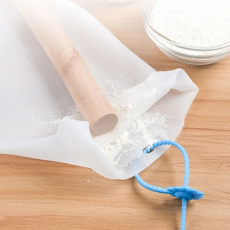 Ergonomik Şeffaf Silikon Hamur Yoğurma Torbası 30 cm Çok Amaçlı