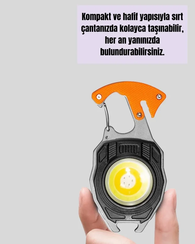 Hafif Usb Şarjlı Mini Led Anahtarlık Fener