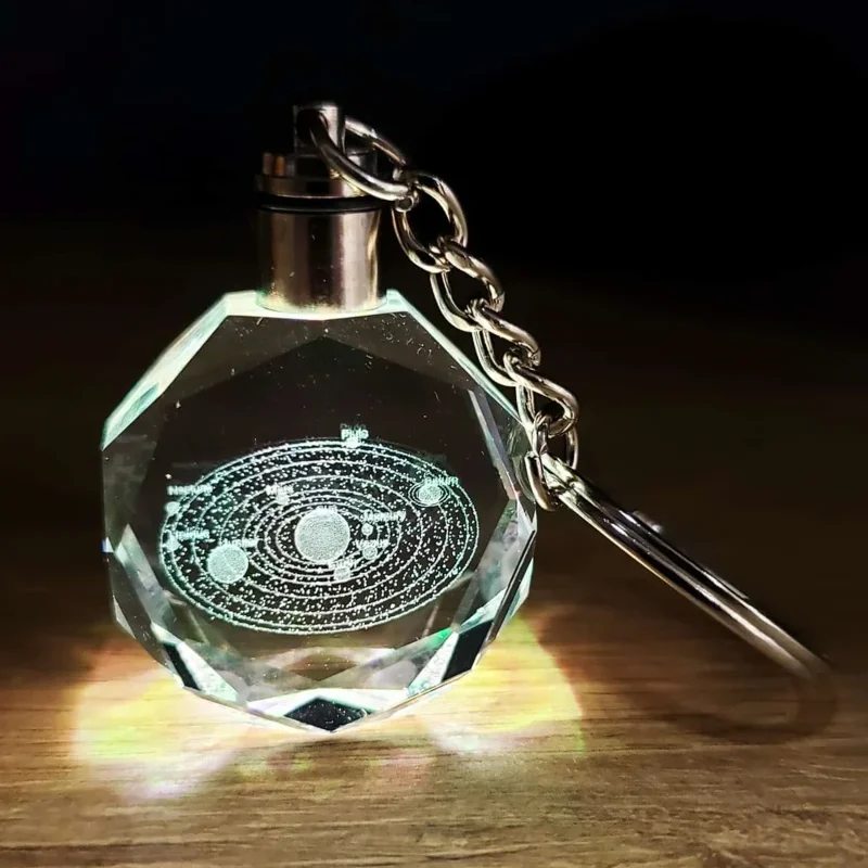 Renk Değiştiren Kristal Anahtarlık 10 Cm Gezegen Temalı