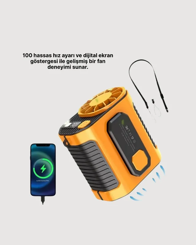 Taşınabilir Yüksek Kapasiteli Turbo Fan 5000mah