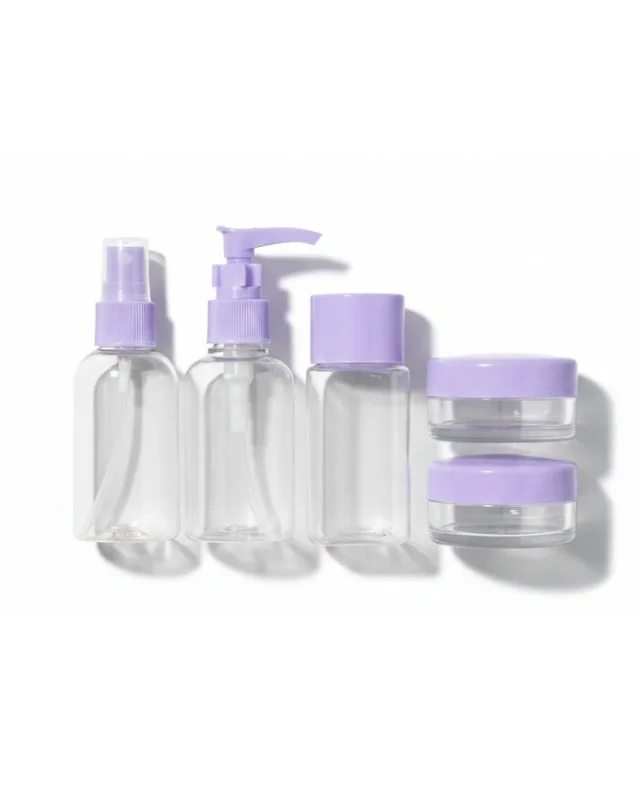 5 Parça Seyahat Banyo Seti 30 ml Şeffaf Taşınabilir Şişe Seti