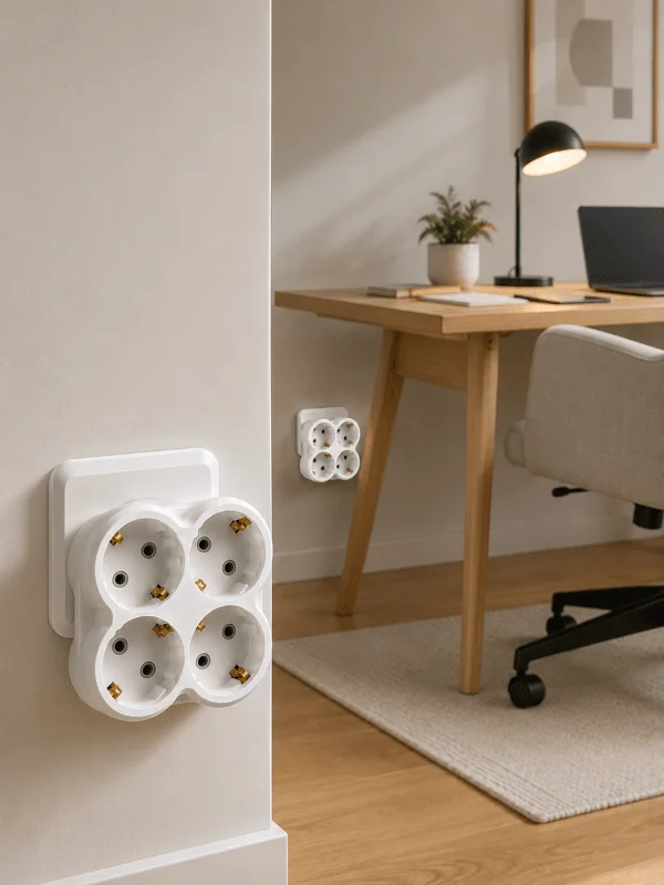 4’lü Priz Çoğaltıcı 2 Adet Set Kablosuz Duvar Tipi Priz Çoklayıcı Adaptör – 2. görsel