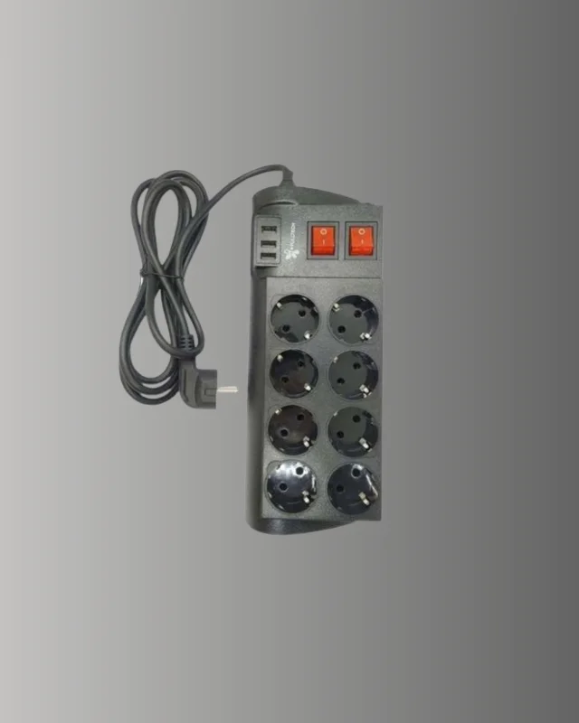 2 Metre Güçlü Çoklu Priz 8 Soket Yeni Nesil – 4. görsel