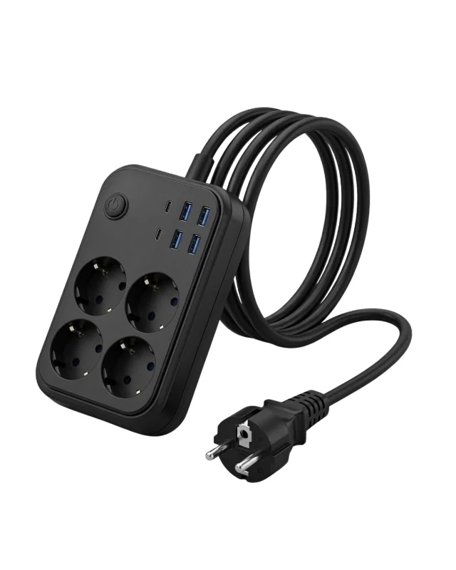 Akım Korumalı Çoklu Priz 4 USB 2 Type C 4 Priz Güvenli ve Hızlı Şarj – 2. görsel