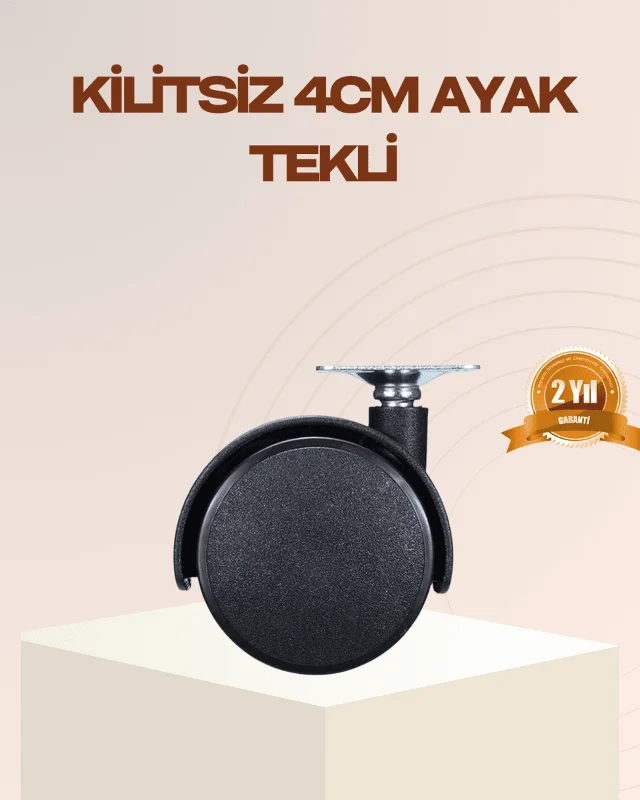 4 cm Kilitsiz Mobilya Ayağı Tekli Kolay Dönen Masa ve Sehpa Ayağı