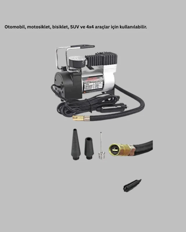 Metal Gövdeli Oto Lastik Hava Kompresörü 12V 140 PSI Hızlı Şişirme – 4. görsel
