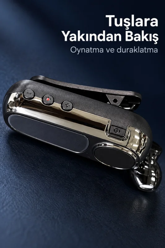 Yaka Klipsli Makaralı Bluetooth Tek Kulaklık
