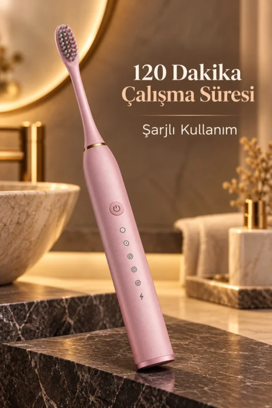 Pembe Şarjlı Diş Fırçası 500 mAh Bataryalı – 2. görsel